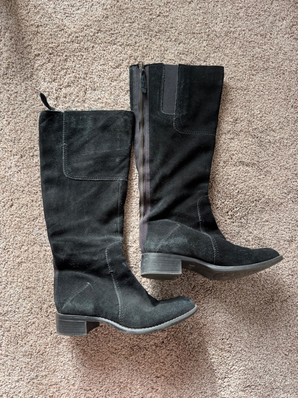 Franco Sarto Black Suede Knee High Boots Size 7